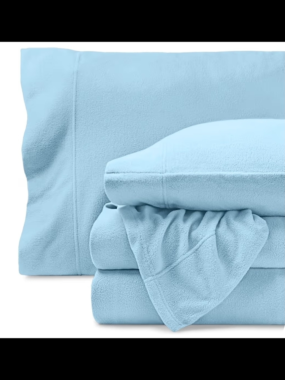 Queen Bare Home Light Blue Polar Fleece Sheet Set - Ultra Soft Bedding